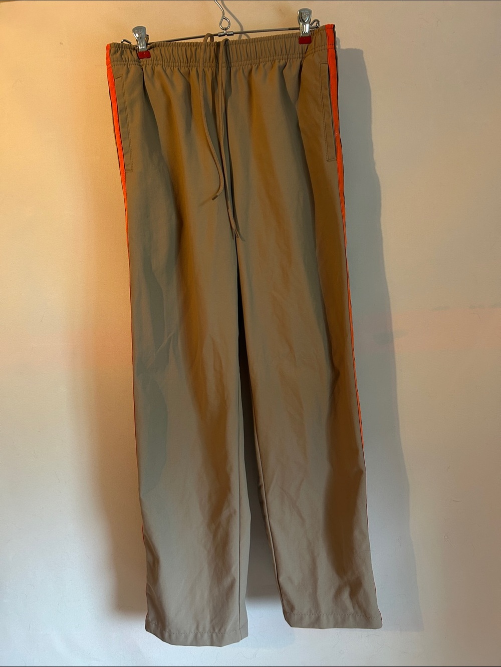 Urban outfitters Khaki Track Pants with Orange Side Stripe size small